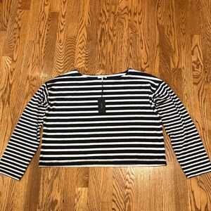 rag & bone Striped Navy and White BoatNeck Sweater